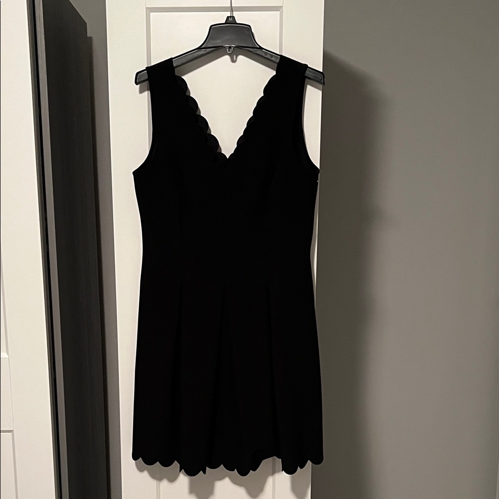 Banana Republic Black Mini Dress with Scalloped V-Neck